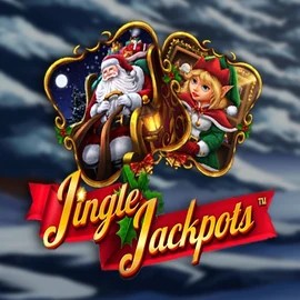 Jingle Jackpots slot logo by Dragon Gaming at Pelikaani Casino
